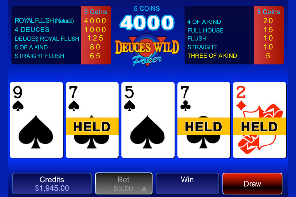 play deuces wild video poker online